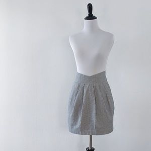 Afternoon Navy and White Striped Midi Skirt